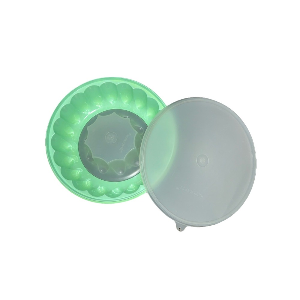 Vintage Tupperware 1201-3 Jello Gelatin Mold 3‎ Piece Sea Green